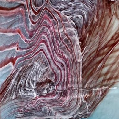 Morgan Persson, Glas, natur och makrokosmos. hyttformat, marmorerat glas med bladsilver - detalj